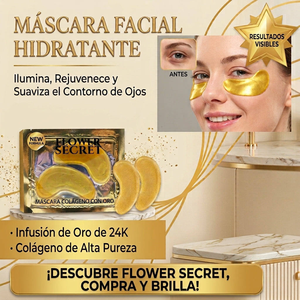 PARCHES DE HIDROGEL DE ORO, PARA OJERAS (30 UNIDADES) - ¡LLEVA 10 UNIDADES MÁS POR SOLO $ 4.990!