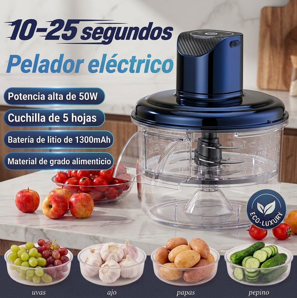PELADOR ELÉCTRICO AUTOMÁTICO 360° (FRUTAS Y VERDURAS) - RECARGABLE USB