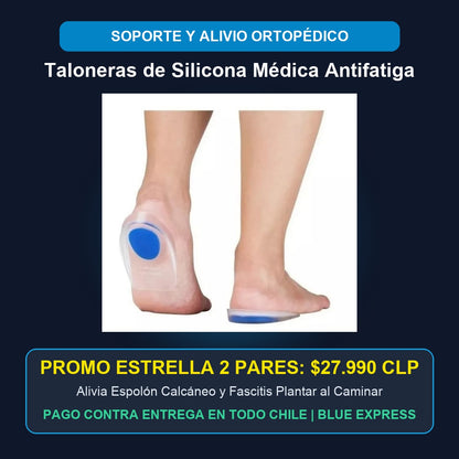 Afiche Oficial Taloneras Silicona Médica Alivio Fascitis Plantar y Espolón
