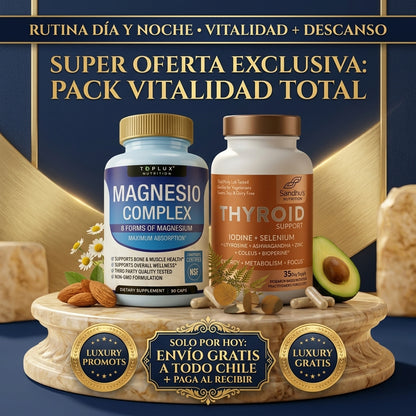 Pack Dúo Día y Noche | Magnesio Complex 8 + Thyroid Support - Protocolo Vital Completo