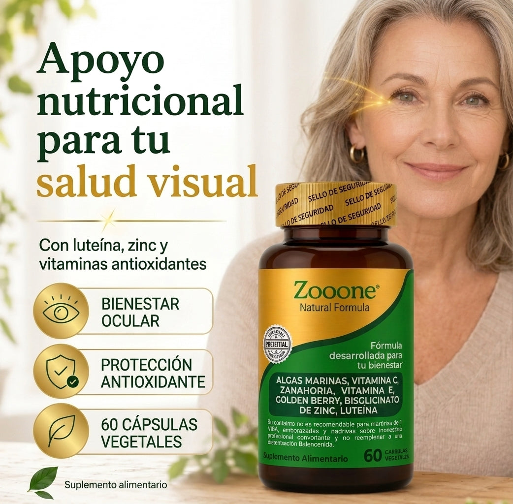 ZOOONE™ VISION PRO: SUPLEMENTO NATURAL PARA LA SALUD OCULAR - 60 CÁPSULAS / ¡LLEVA LA 2da UNIDAD CON UN 50% DCTO!