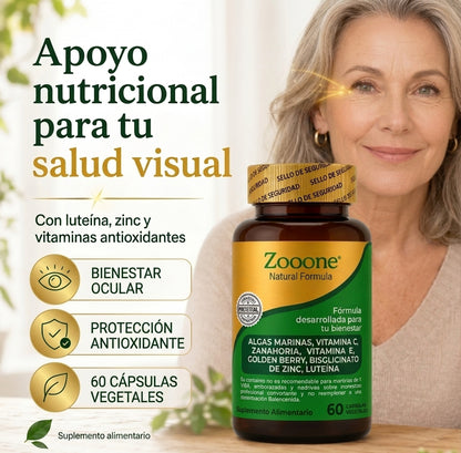 ZOOONE™ VISION PRO: SUPLEMENTO NATURAL PARA LA SALUD OCULAR - 60 CÁPSULAS / ¡LLEVA LA 2da UNIDAD CON UN 50% DCTO!
