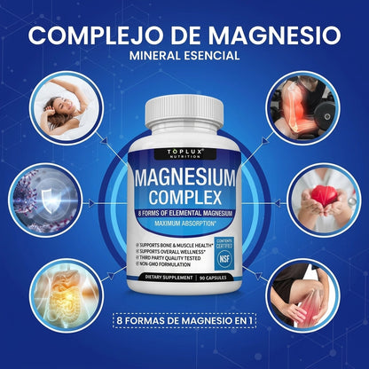 Complejo de Magnesio Mineral Esencial - 8 Formas de Magnesio en 1