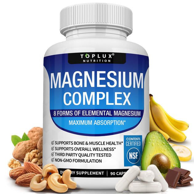 Magnesio Complex 8 Elemental 1000 mg Toplux Nutrition 90 Cápsulas